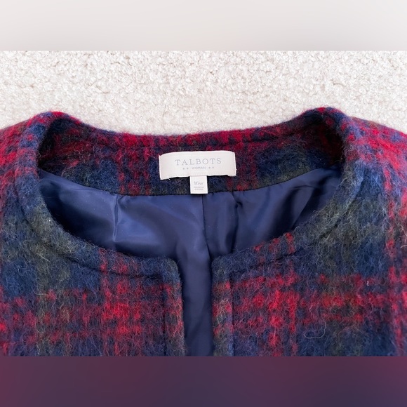 Talbots plaid wool blend mohair jacket - Picture 3 of 5